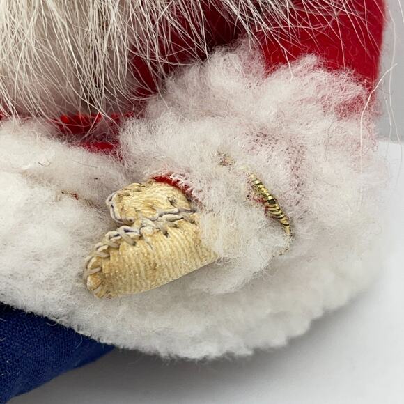 Vintage Wooden Santa Claus Figurine Leather Gloves Boots Misako Made in Finland - Picture 10 of 14